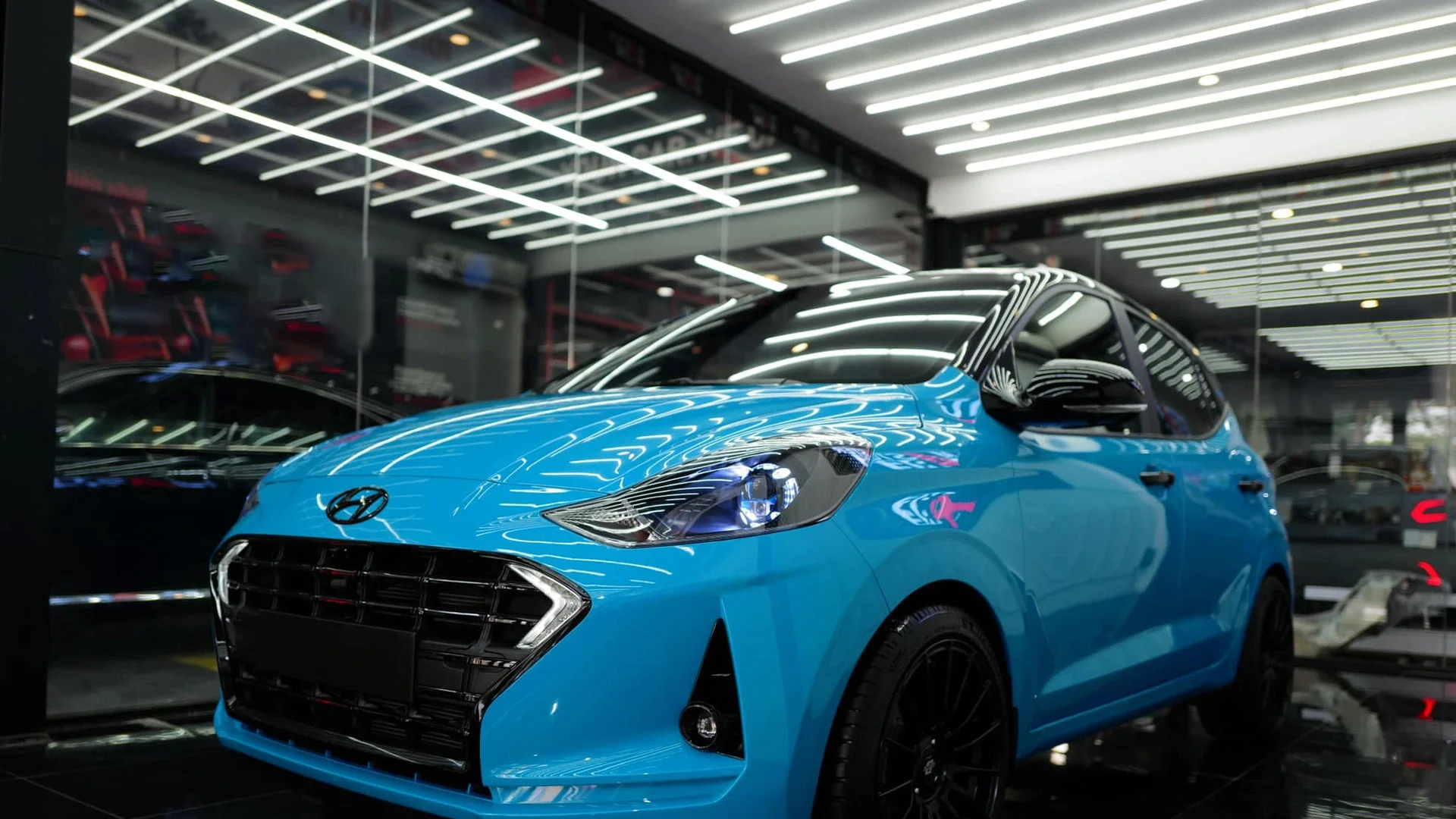 Độ đèn pha tăng sáng Hyundai Grand i10