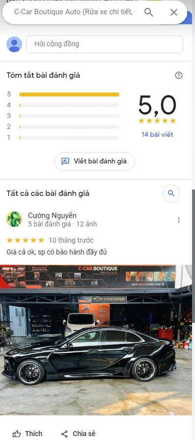 Đánh giá chất lượng AUTO C-CAR BOUTIQUE