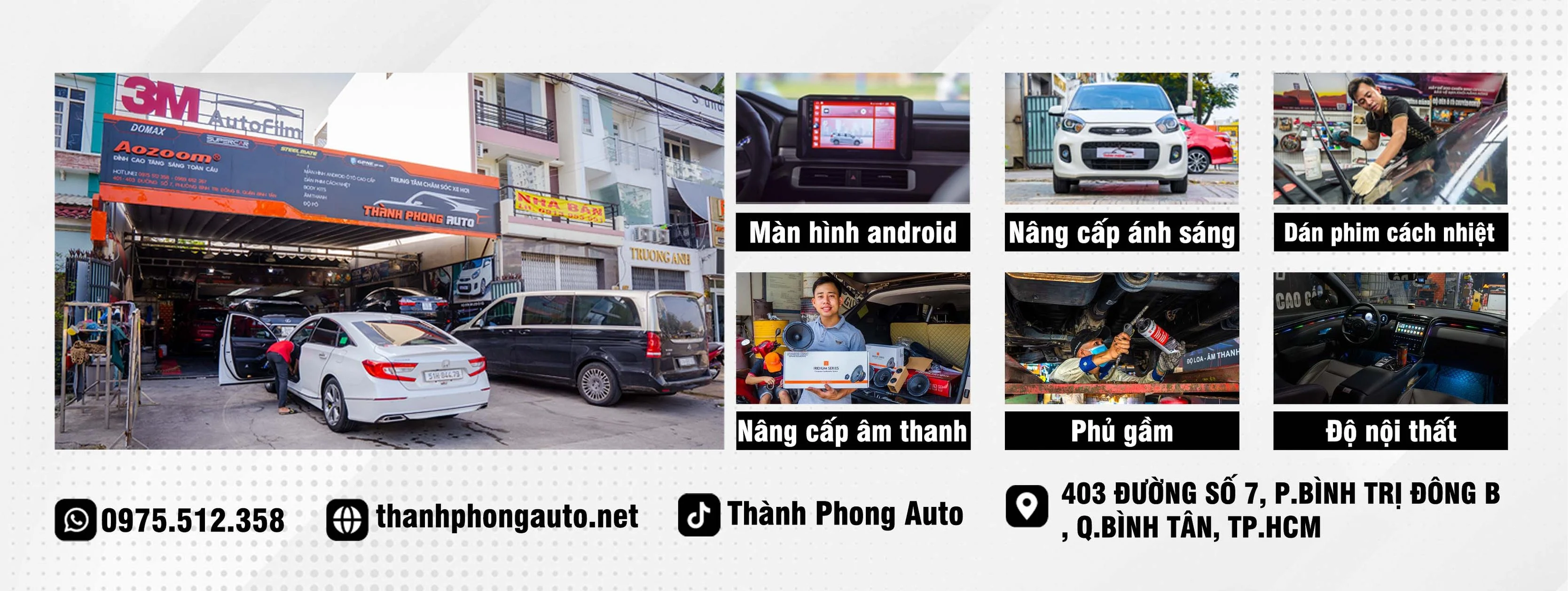Đại lý THÀNH PHONG AUTO, có phân phối đèn tăng sáng văn minh chính hãng AOZOOM
