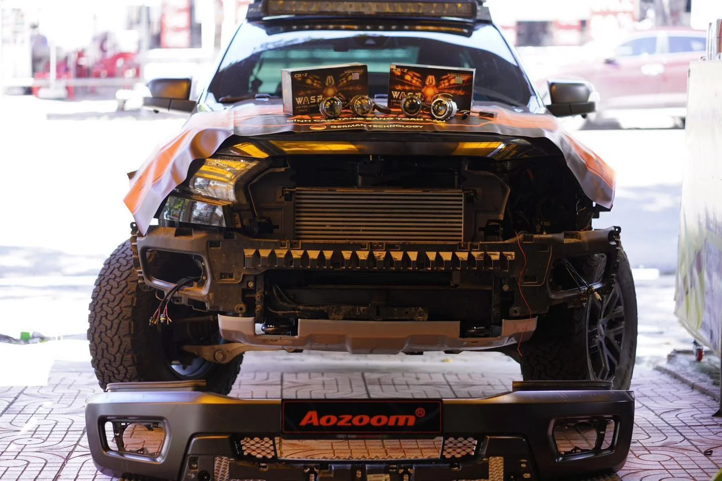 Nhất Trung Auto Phan Thiết độ đèn tăng sáng văn minh, Bi gầm LED WASP FOG LIGHT 3 INCH chính hãng AOZOOM