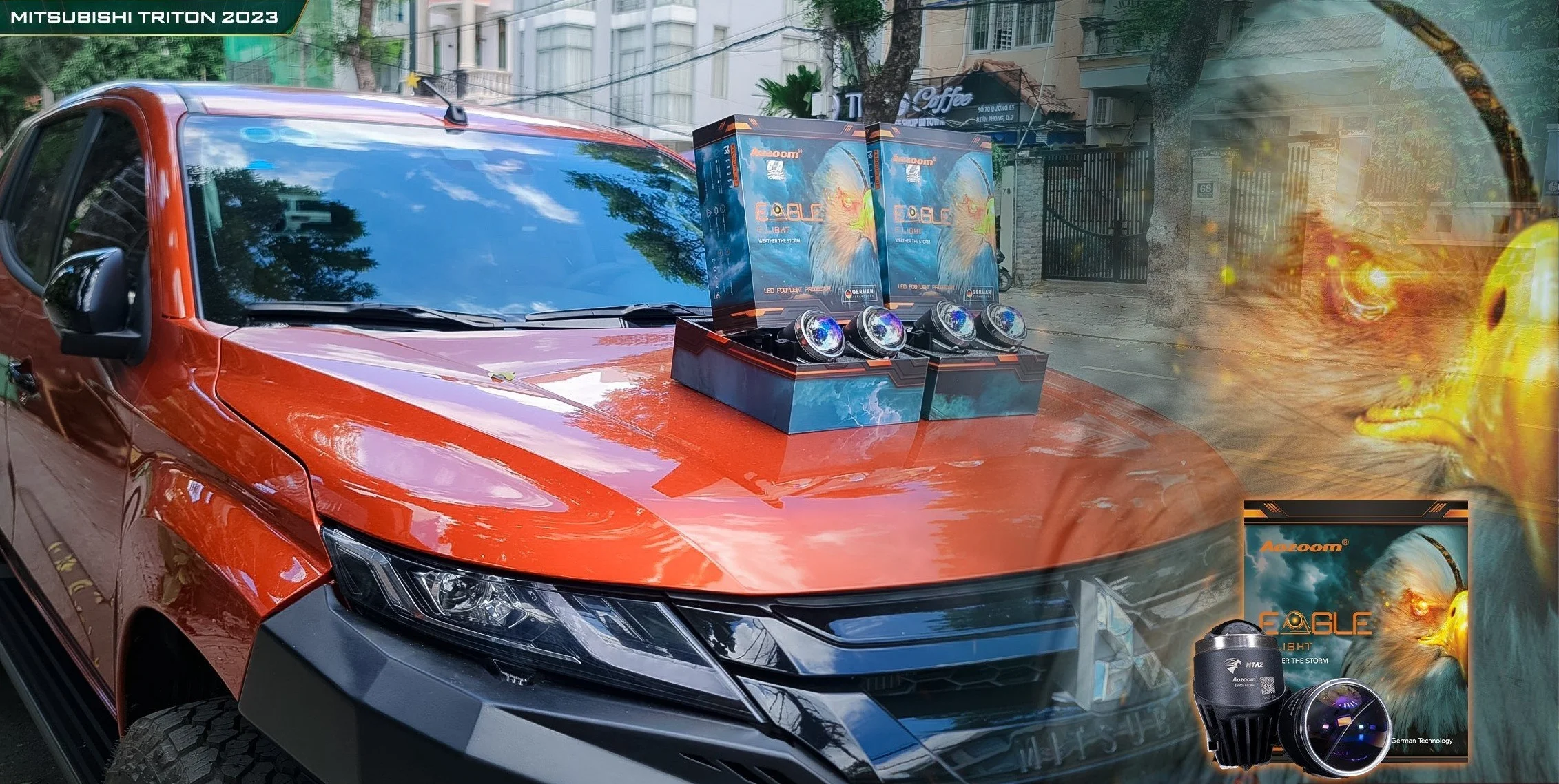 Độ đèn gầm Mitsubishi Triton