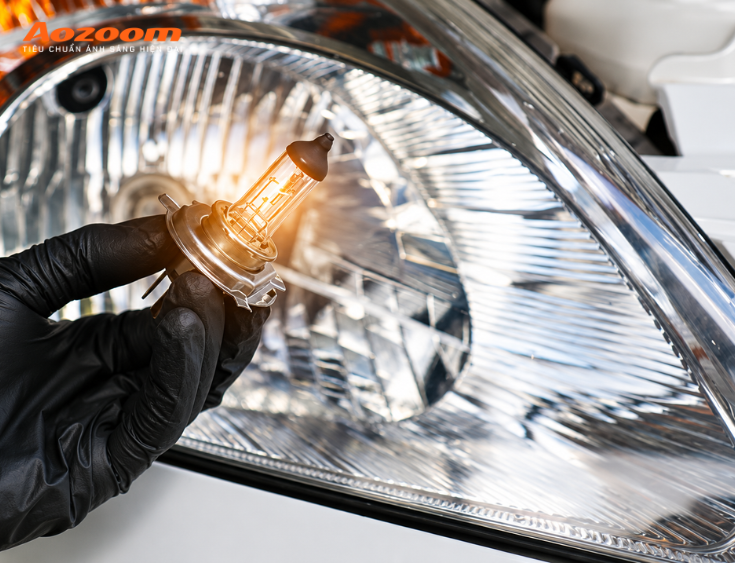 Đèn Halogen có ưu điểm là giá rẻ, nhưng tần suất phát sáng của loại đèn này không cao
