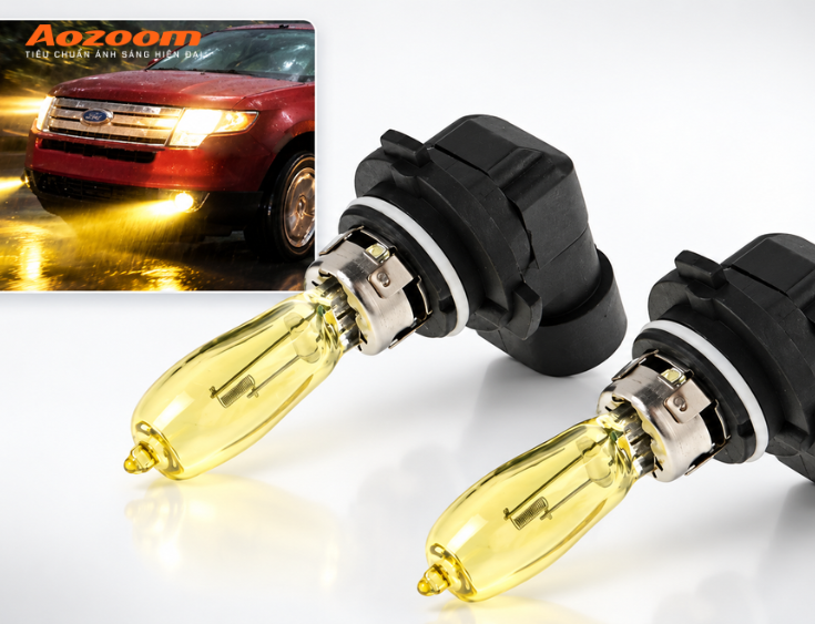 Đèn Halogen ô tô thường cho ánh sáng vàng ấm hoặc trắng ấm
