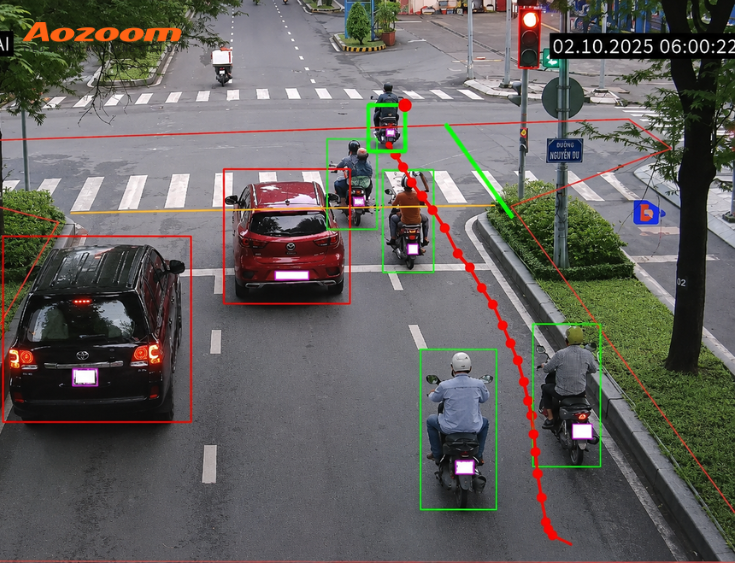 Cảnh camera bắt được một phương tiện vượt đèn đỏ