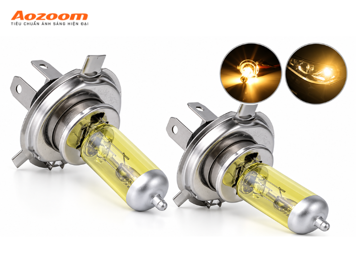 Đèn Halogen thường trông vàng hơn ánh sáng đèn LED là vì Halogen thường có nhiệt màu thấp hơn