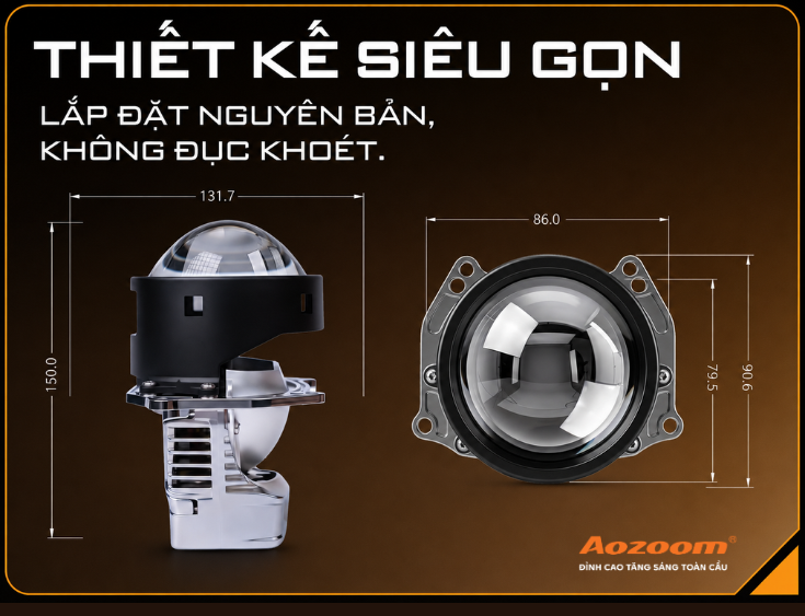Nhờ thiết kế nhỏ gọn mà JAGUAR PRO có thể giúp cụm đèn giữ lại tính nguyên bản