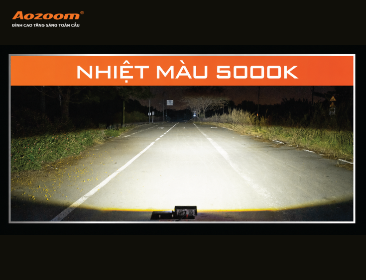 Nhiệt màu 5000k của đèn gầm trong điều kiện thực tế