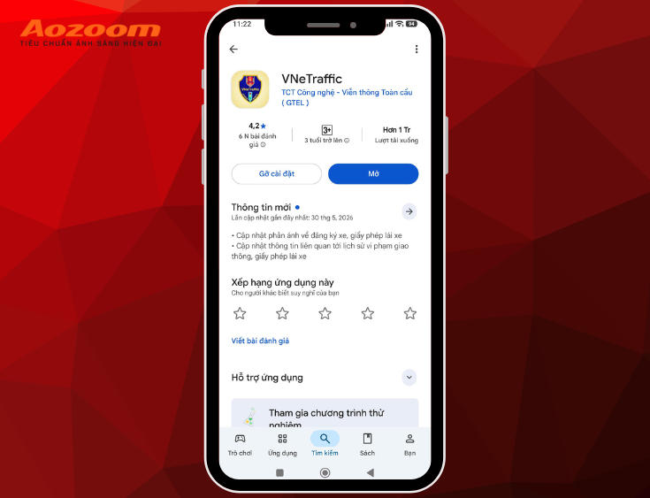 Tải ứng dụng VNeTraffic trên CH Play hoặc App Store