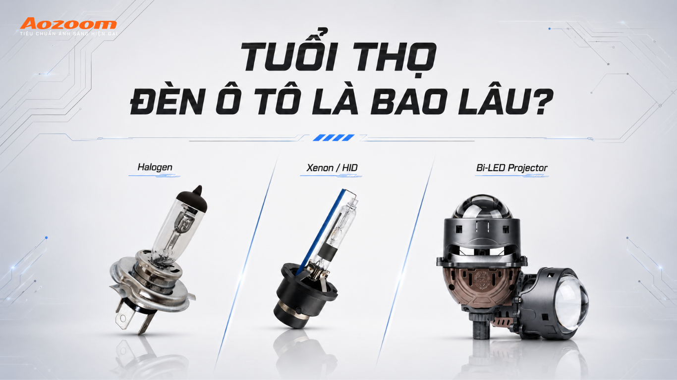 Tuổi thọ đèn ô tô: Halogen, Xenon và LED dùng được bao lâu?