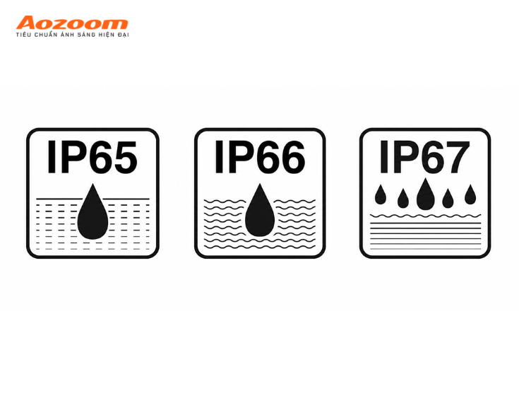 IP65, IP66 và IP67 chỉ khác biệt về khả năng kháng nước