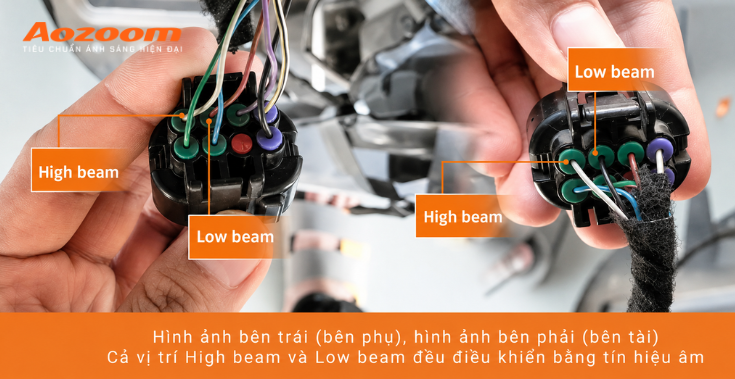 Kỹ thuật viên cần lấy tín hiệu low beam/high beam