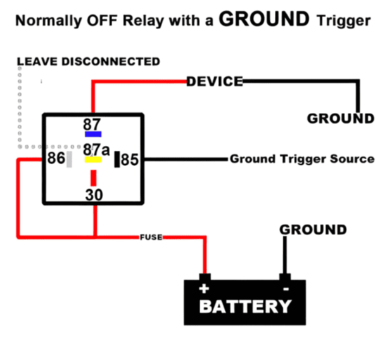 Hình ảnh mạch relay thường mở sử dụng tín hiệu âm để điều khiển