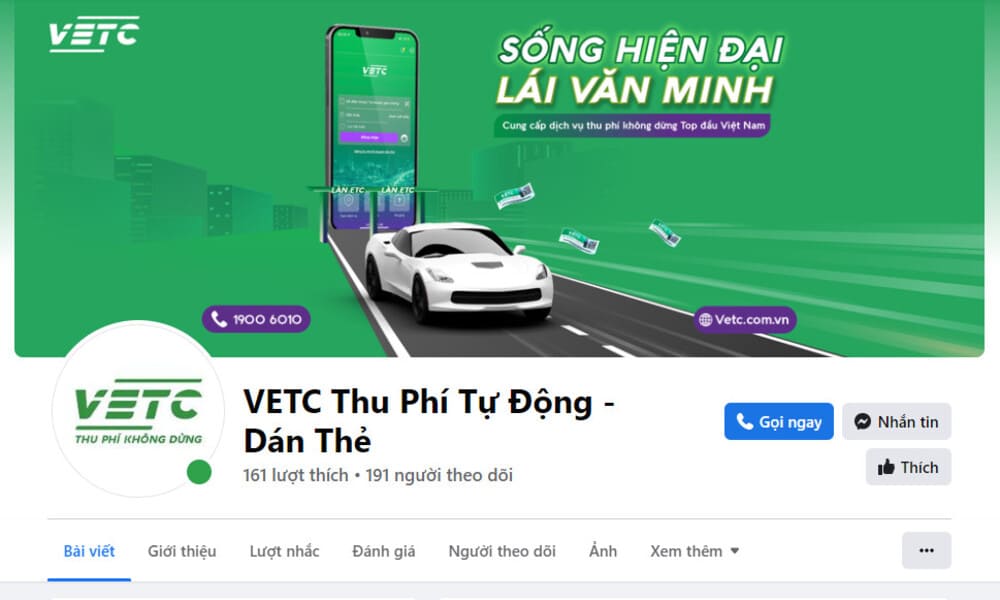 Trang fanpage của VETC